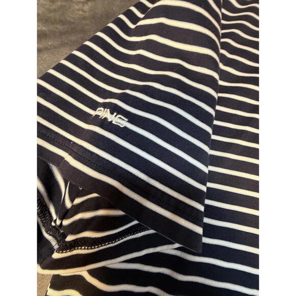 PING Golf Polo Shirt Men's Black Striped Collared Short Sleeve Large - Picture 6 of 7
